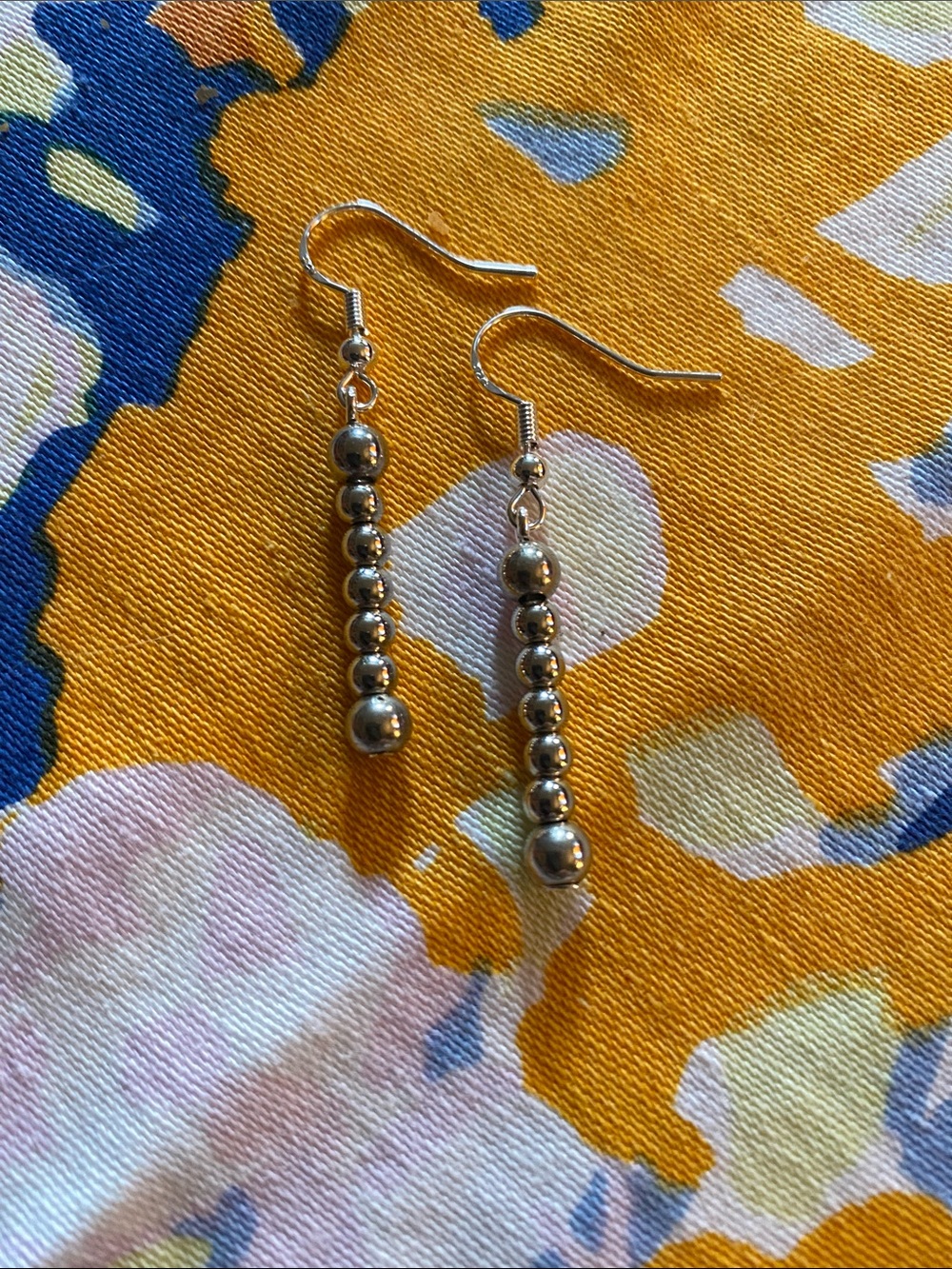 Sterling Bead Drop Earrings in Silver-Good Vibes Only Jewelry Co. Newport Beach